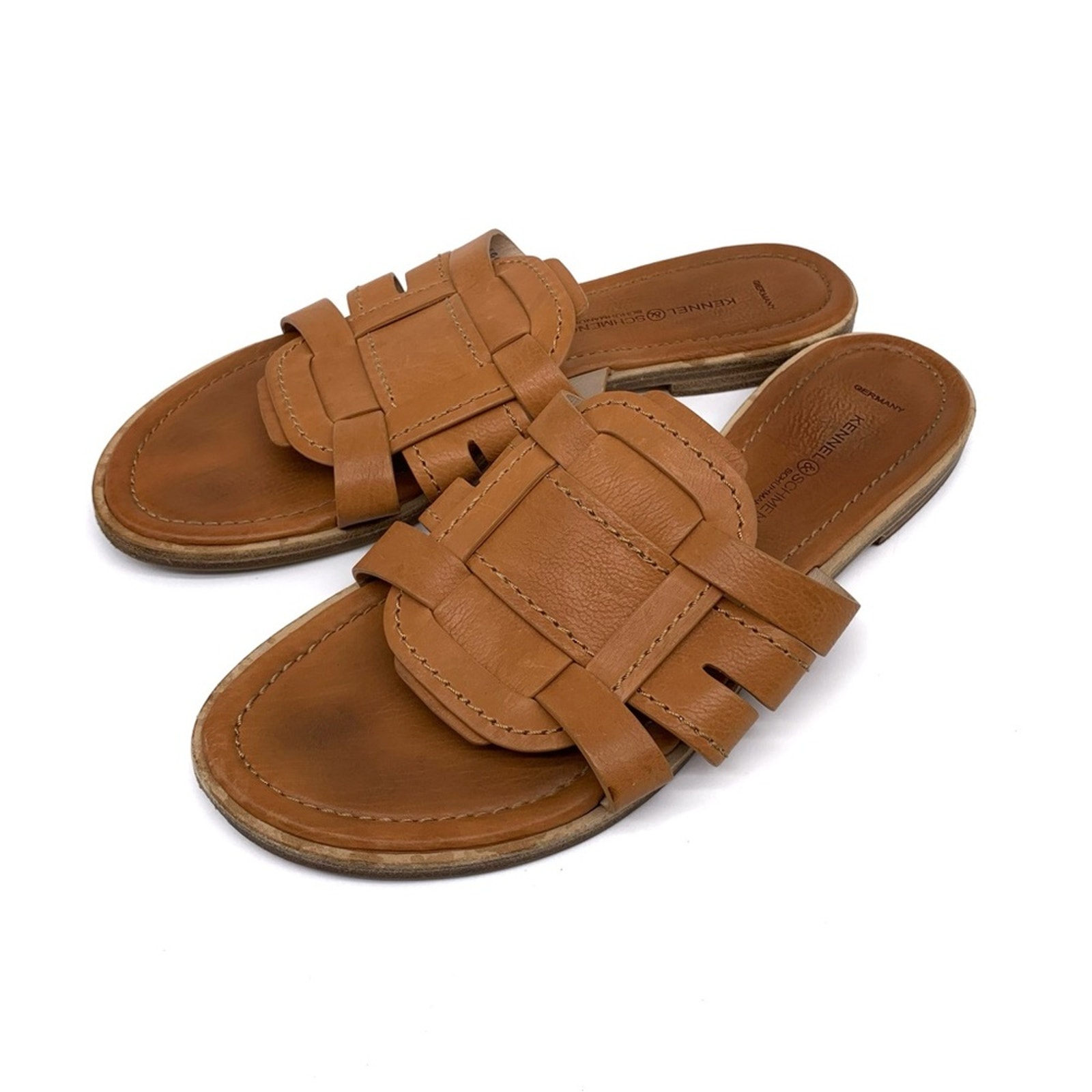 Kennel & Schmenger Kito Leather Sandals Cognac De 6.5 / Us 9?